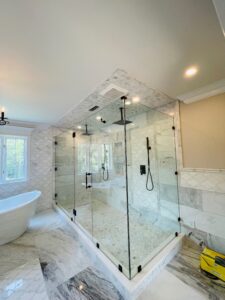 glass frameless shower enclosure